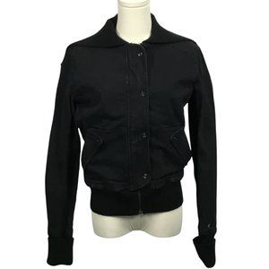 🖤 MNG Jeans Black Cotton Bomber Jacket – Size L 🖤